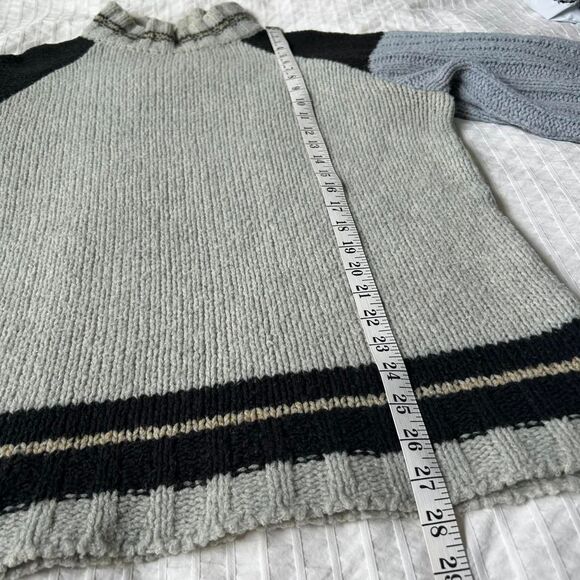 VTG 90s Liberto Knit Mockneck Oversized Dad Sweater Stripes Colorblocking Sz XL - Picture 6 of 8